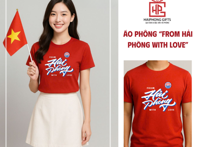 Áo Phông “From Hải Phòng With Love” – Quà Tặng Xanh & Gần Gũi